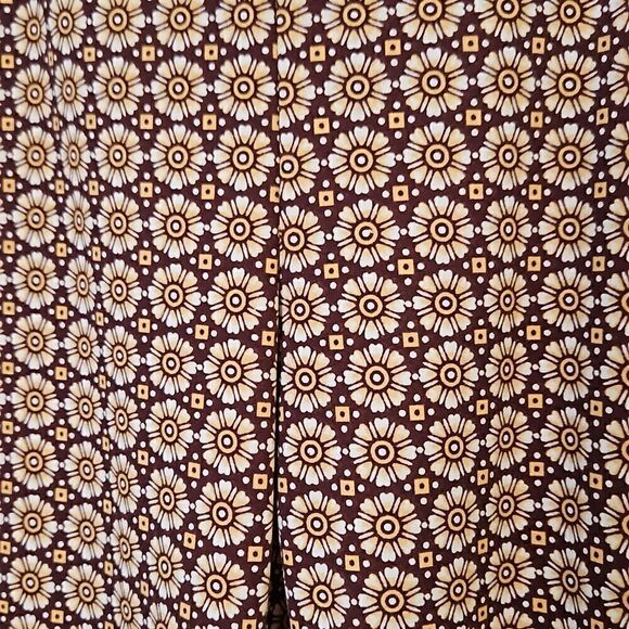 altar'd state, brown/cream printed bootcut crop pants. Vintage looking. M. - Picture 2 of 5